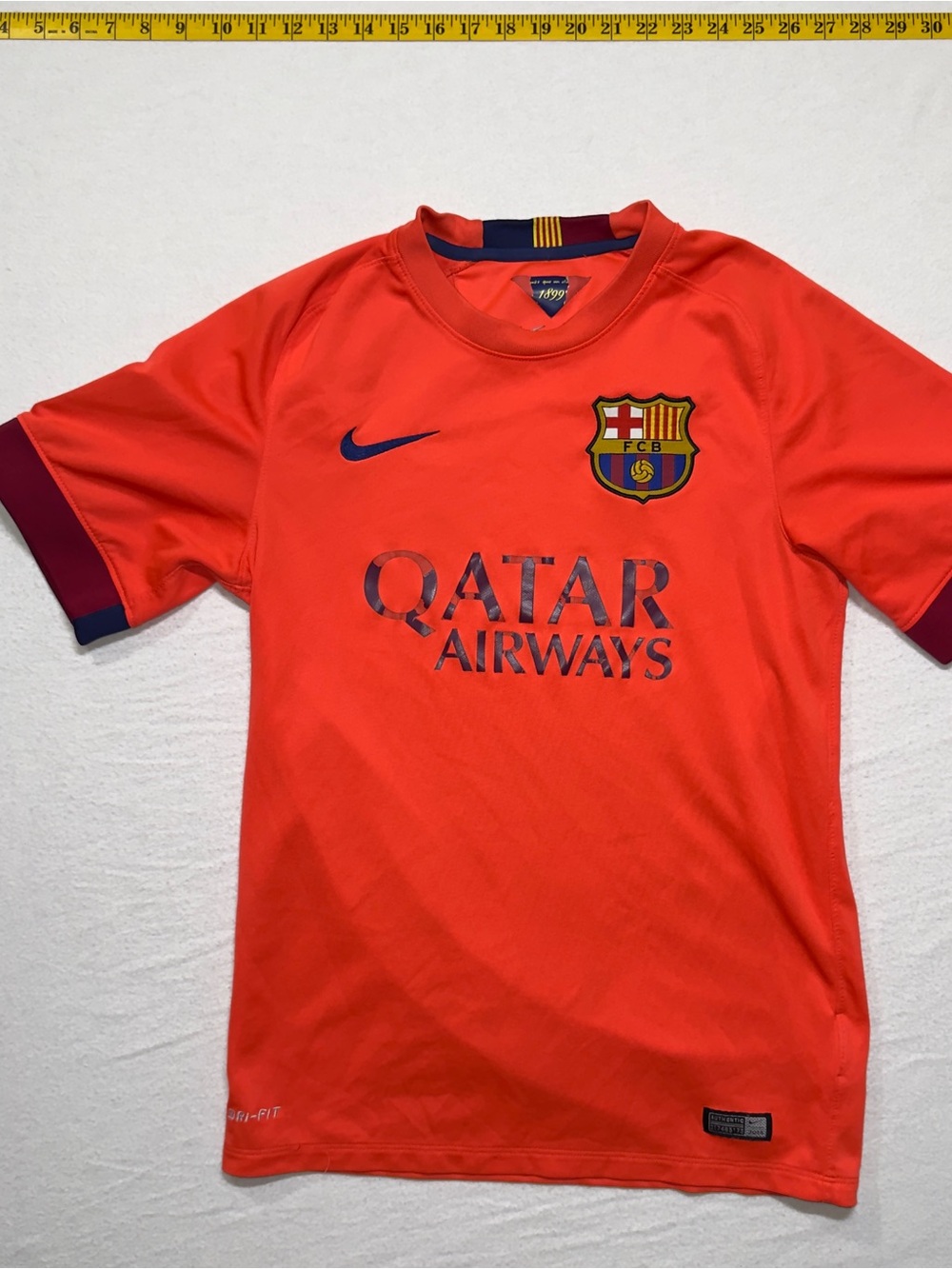 Nike Orange FC Barcelona Football Jersey with Crest and Sponsor 2014 Barcelona